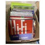 Box full of vinyl records