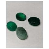 Different shades of green cultured stones mixed