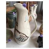 Red Wing Pottery pitcher in the 'Bob White'