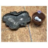 Carved stone bowl and mortar and pestle