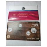 1985 and 1987 Mint coin sets