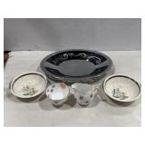 Lenox Spyro Black oval bread tray, Aynsley bone