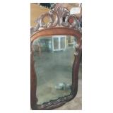 Ornate wooden framed mirror 22in x 42