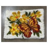 Handmade vintage latch hook rug