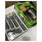 48 piece flatware set and 3 piece vacuum bottle