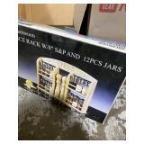 Rubber wood spice rack w/8ï¿½ s&p and 12 pcs jars