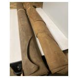 Two rolls of tanned leather