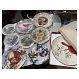 Collector plates, floral & bird themed plates,