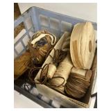 Crate of leather string, and leather working