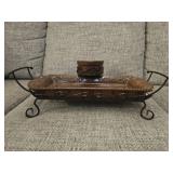 Metal and ceramic decorative party tray/serving