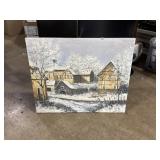 Original winter scene painting on canvas 20 x 24'
