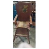 Wooden high chair with painted back (no table)