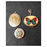 3 gold tone lockets