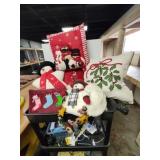 Griup of six Christmas-theme pillows.