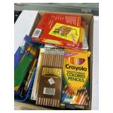 Colored pencils, number two pencils, and other