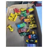 Flat of 22 vintage construction hot wheels