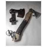 Handmade Viking hatchet w/  leather handle
