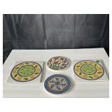 Painted ceramic trivets 6.5' & 8'
