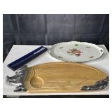 23' Pig carving board, Bavarian platter & Aynsley
