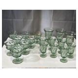 Fostoria Jamestown Green glassware 18 pcs total
