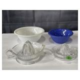 7' & 9' glass nesting mixing bowls & glass juicers