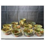 Moorcroft Pottery pitcher & bowl set in the