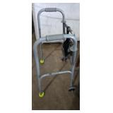 Guardian folding walker with wheels and pouch