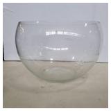 Etched glass punch bowl