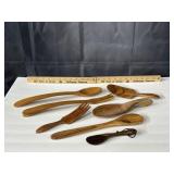 Variety of wooden spoons, forks, spatulas