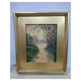 13x15 framed oil painting named 'dusk' by Diane