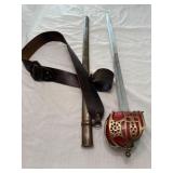 Scottish sword with scabbard and heavy duty