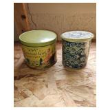 Two vintage tins. Colonial Girl Sandwich Cookies