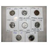 8  nickels mixed years