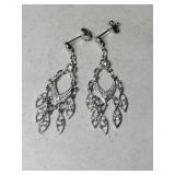 Silver tone  dangle earrings