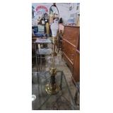 Stiffel brass and beveled glass tall table lamp