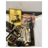 Fishing items, including three spinning reels,