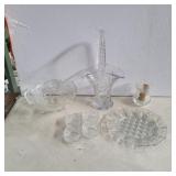Crystal and clear glass pieces
