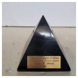 Believe to be obsidian black paperwieght award