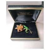 Museum of the arts flowered brooch signed MFA
