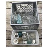 Older glass apothecary bottles, mason jars,
