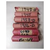 6 rolls wheat pennies mixed years