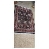 India British Raj hand tied wool rug 4x6ft red