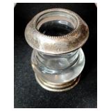Frank whiting silver and glass toothpick holder