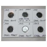 6 1943 steel pennies