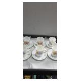 Corelle Summer Blush cup and saucer set of 6
