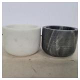 2 natural stone dishes 2in tall 4in diameter