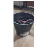 Wash bucket with garden hose and sprayer