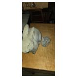 Concrete bunny lawn decorations one 12in x6in one