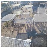3 wrought iron side tables 24in x22 and 29.5in x