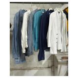 Denim jackets and other button up tops size M, L